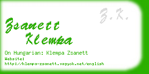 zsanett klempa business card